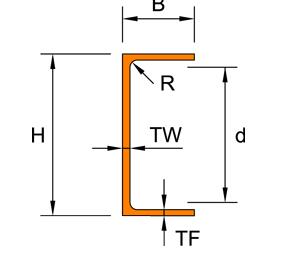 British Parallel Flange Channels drawing